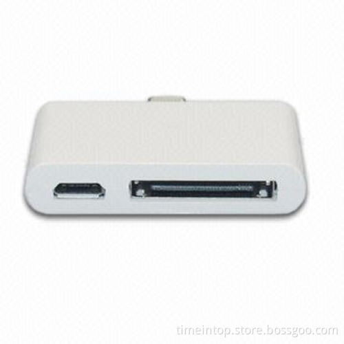 Lightning to Micro USB Adapter and 30-pin Adapter, Supports Synchronization and Charging